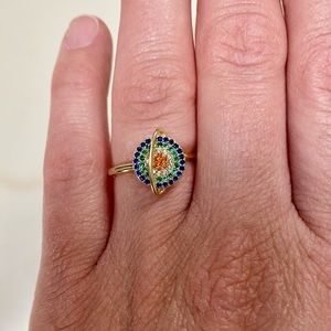 Rotating Planet Spinning Anxiety Adjustable Ring